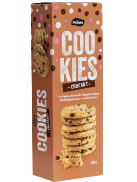 Шоколадное хрустящее печенье Priima Cookies krokantti 200г