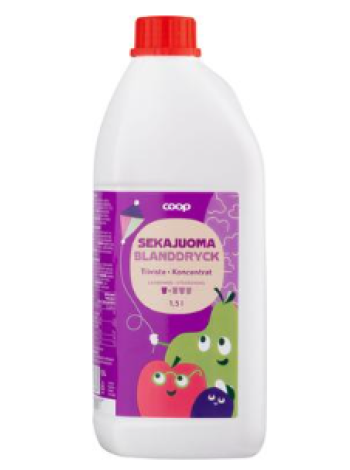 Концентрированный сокосодержащий напиток Coop sekajuomatiiviste 1+3 1,5л