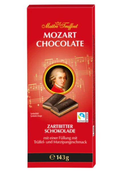 Темный плиточный шоколад Maître Truffout Mozart 143 г