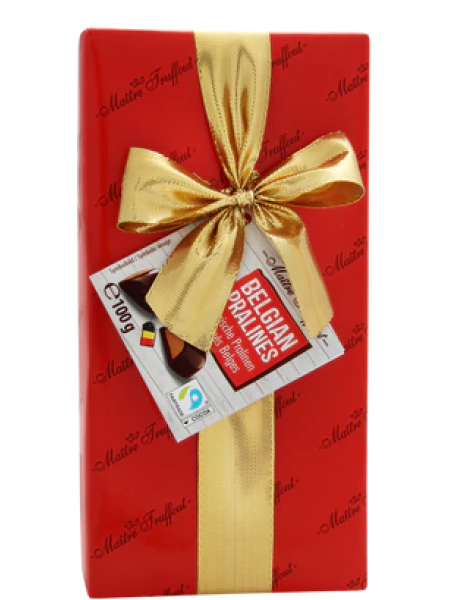 Ассорти шоколадных пралине Maitre Truffout 100г красная упаковка