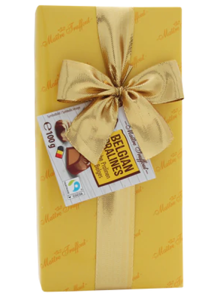 Ассорти бельгийского шоколада Maitre Truffout 100г золотая упаковка