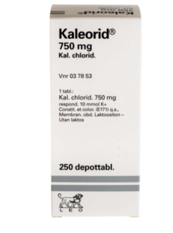 Препарат для замещения повышенного выведения калия KALEORID 750mg 250 таб
