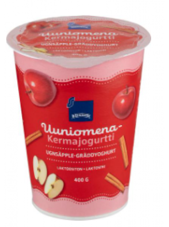 Сливочный йогурт Rainbow Uuniomena-kermajogurtti 400г печеное яблоко без лактозы