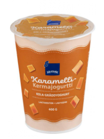 Йогурт сливочный со вкусом карамели Rainbow Karamelli-kermajogurtti 400г безлактозный