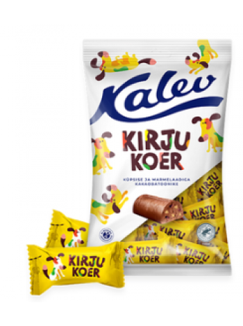 Батончики Kalev Kirju Koer с печеньем и кусочками мармелада 200г