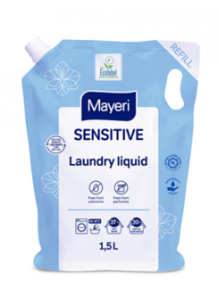 Жидкое средство для стирки Mayeri Sensitive 1500мл без отдушек и красителей
