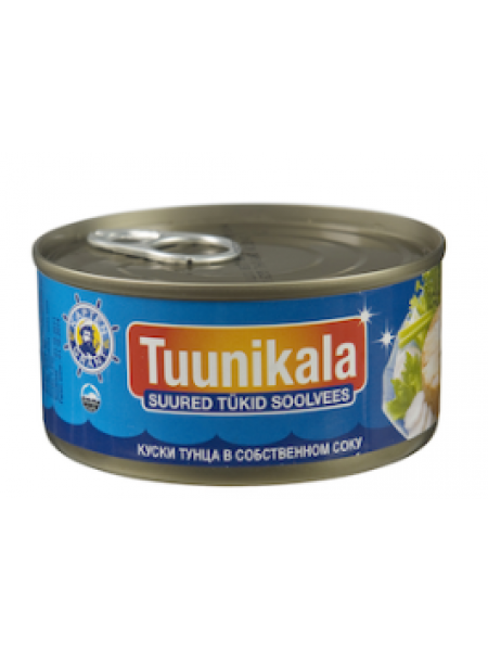 Крупные куски тунца в рассоле KAPTEN GRANT Tuunikala suured tükid soolvees 130г