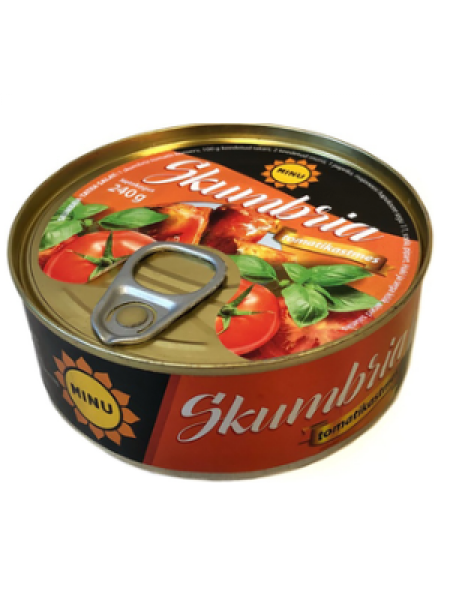 Скумбрия консервированная в томате MINU Skumbria tomatis 240г