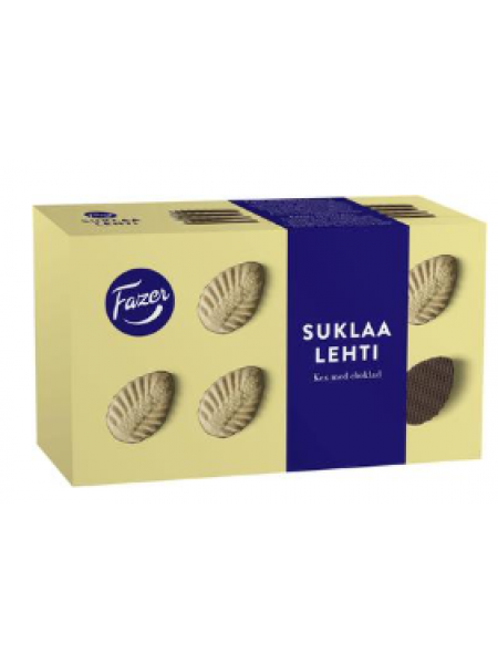 Печенье шоколадные листики Fazer Suklaalehti 185г