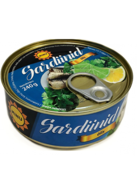 Консервированные сардины в масле MINU Atlandi sardiinid õlis 240г