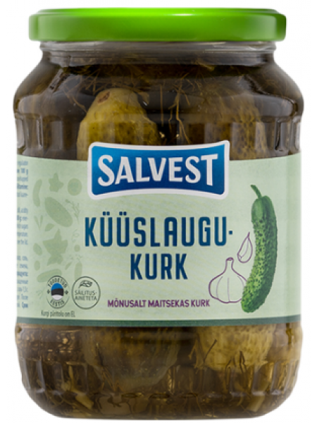 Огурцы маринованные с чесноком SALVEST Küüslaugukurk 675/360г