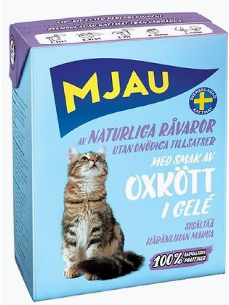 Влажный корм для кошек Mjau Говядина в желе 380г