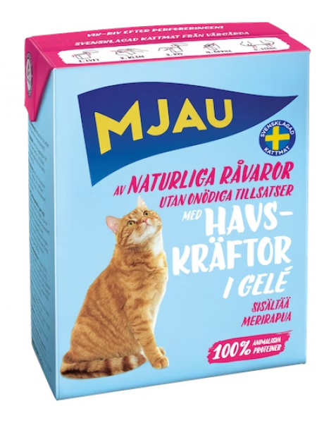 Влажный корм для кошек Mjau 380г Морской краб в желе