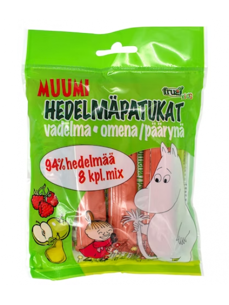 Фруктовые батончики Muumi hedelpatukkamix vadelm-omena&päärynä 8x15г малина, яблоко и груша