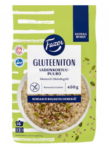 Безглютеновая каша Fazer Gluteeniton Sadonkorjuupuuro 450г