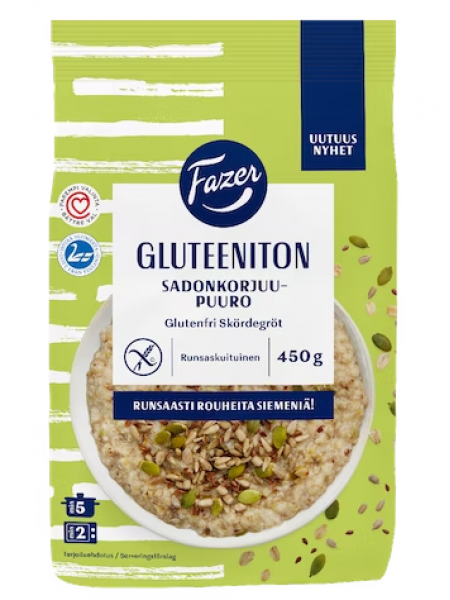 Безглютеновая каша Fazer Gluteeniton Sadonkorjuupuuro 450г