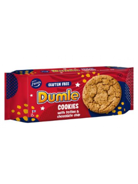 Печенье Fazer Dumle Cookies безглютеновое овсяное со вкусом ириски с кусочками ириски и шоколада 140г