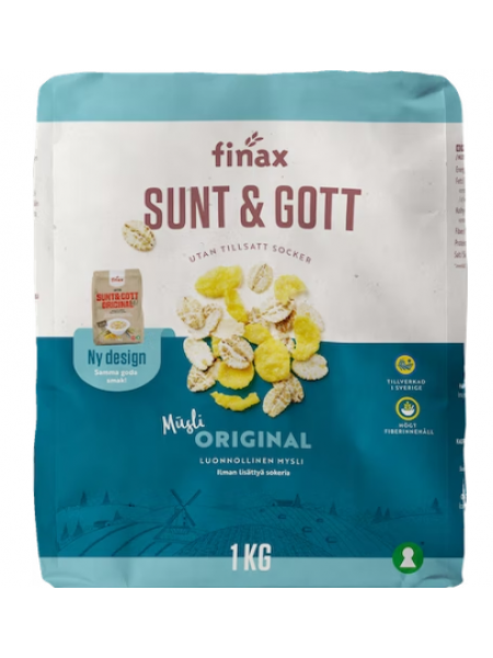 Мюсли Finax Sunt & Gott Original 1кг натуральные без добавления сахара 