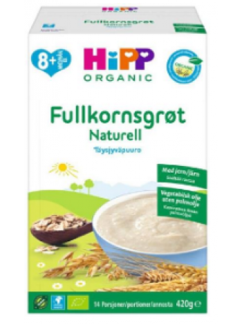Цельнозерновая каша для детей HiPP Luomu 420г, 14 порций без вкусовых добавок с 8 месяцев