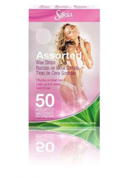 Набор различных полосок для депиляции Silkia Assorted Wax Strips 50шт