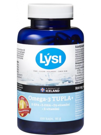 Витамины для сердца Lysi Omega-3 TUPLA D3+E 100капсул