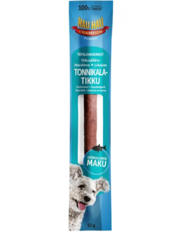 Лакомство для собак с тунцом Hau-Hau Champion Täyslihaherkut Tonnikalatikku 12г