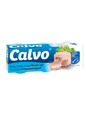 Тунец в масле Calvo Tonnikala Auringonkukkaöljyssä Msc 3X65/52г