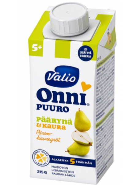 Каша Valio Onni Päärynä-Kaurapuuro Uht 215г груша овсянка