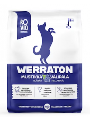 Лакомства для дрессировки взрослой собаки Werraton Mustikka Välipala 225г