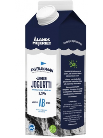 Аландских островов Ahvenanmaan Luonnonjogurtti 2,3% 1л натуральный