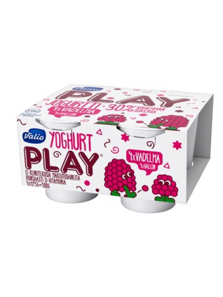 Йогурт с малиной Valio Play Jogurtti 4X125г Vadelma Laktoositon без лактозы