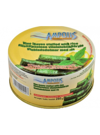 Рулетики из виноградных листьев с рисовой начинкой Ampotis Viininlehtikääryleet Riisitäytteellä 280г в ж/б