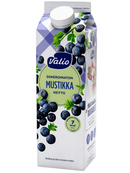 Кисель несладкий Valio Mustikka Keitto Sokeroimaton 1л черника