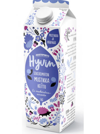 Кисель несладкий Juustoportti Hyvin Sokeroimaton Mustikka Keitto 1л черника