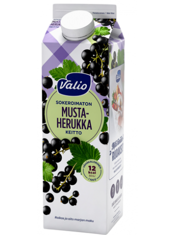 Кисель несладкий Valio Mustaherukka Keitto Sokeroimaton 1л черная смородина