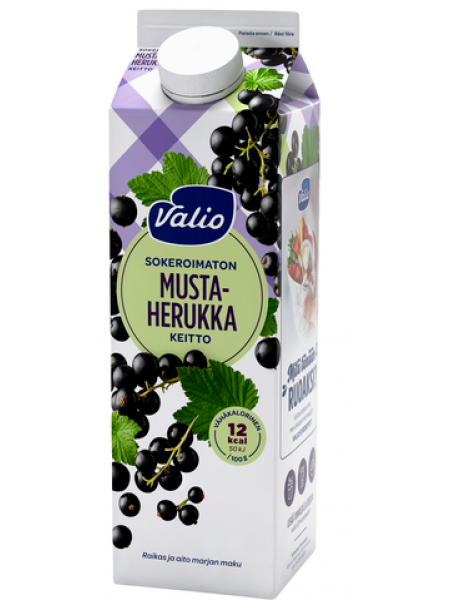 Кисель несладкий Valio Mustaherukka Keitto Sokeroimaton 1л черная смородина