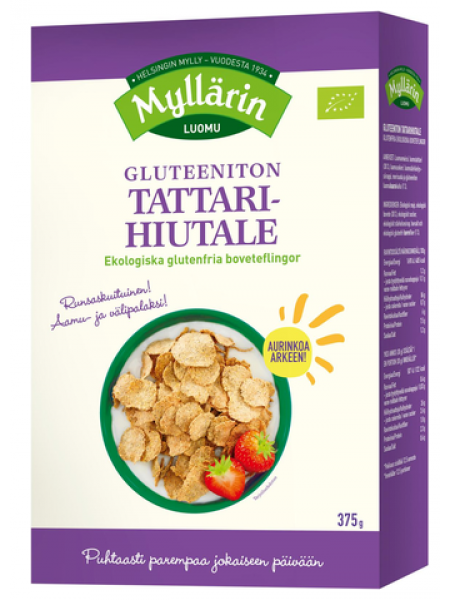 Безглютеновые гречневые хлопья Myllärin Gluteeniton Tattarihiutale 375г