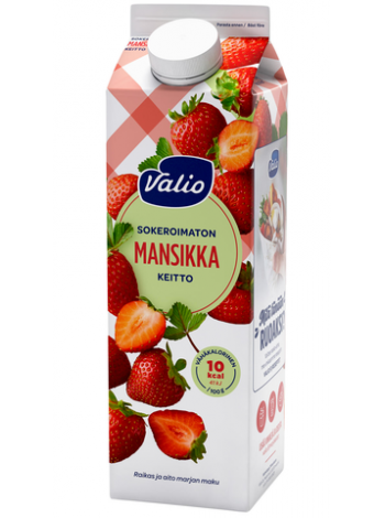 Кисель несладкий Valio Mansikka Keitto Sokeroimaton 1л клубника