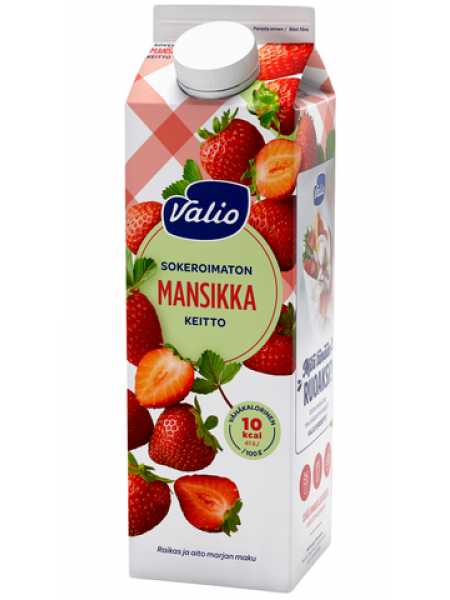 Кисель несладкий Valio Mansikka Keitto Sokeroimaton 1л клубника