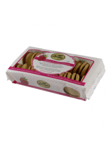 Сахарное печенье Leivon Herrasväenlele 300г с малиновой начинкой в коробке