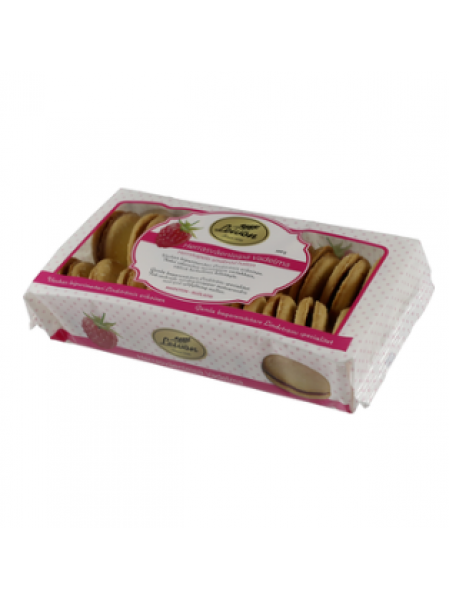 Сахарное печенье Leivon Herrasväenlele 300г с малиновой начинкой в коробке