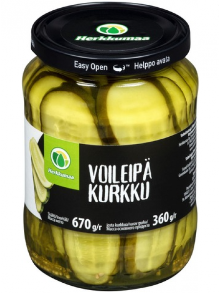 Маринованные огурцы для сэндвичей Herkkumaa voileipäkurkku 670/360г