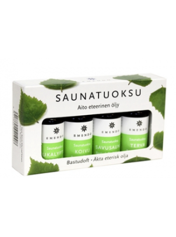 Набор масел для сауны Emendo 4x10мл эвкалипт, береза и деготь