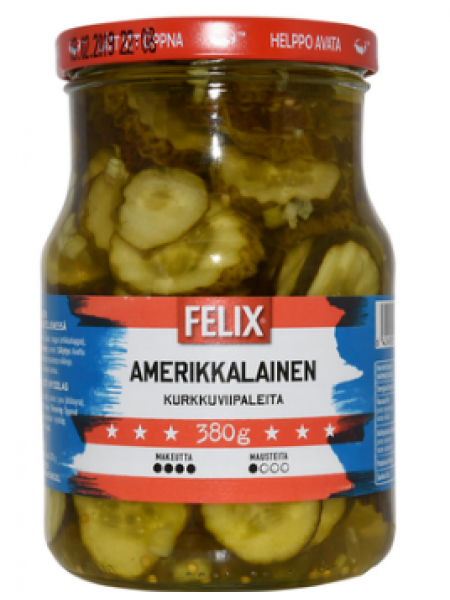 Резанные огурцы в сладко-пряном рассоле Felix Amerikkalainen kurkkuviipaleita 730/380 г 