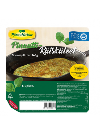 Шпинатные оладьи Riitan Herkku Pinaatti Räiskäleet 360г