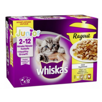 Полнорационный влажный корм для котят 2-12 месяцев Whiskas Junior Ragout 12x85г